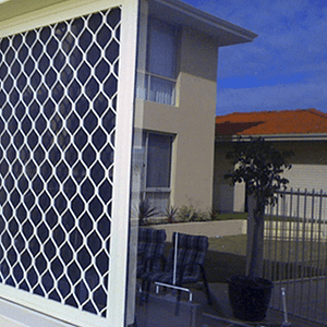 Whilte Diamond Grille Security Screen on Window - Aus-Secure